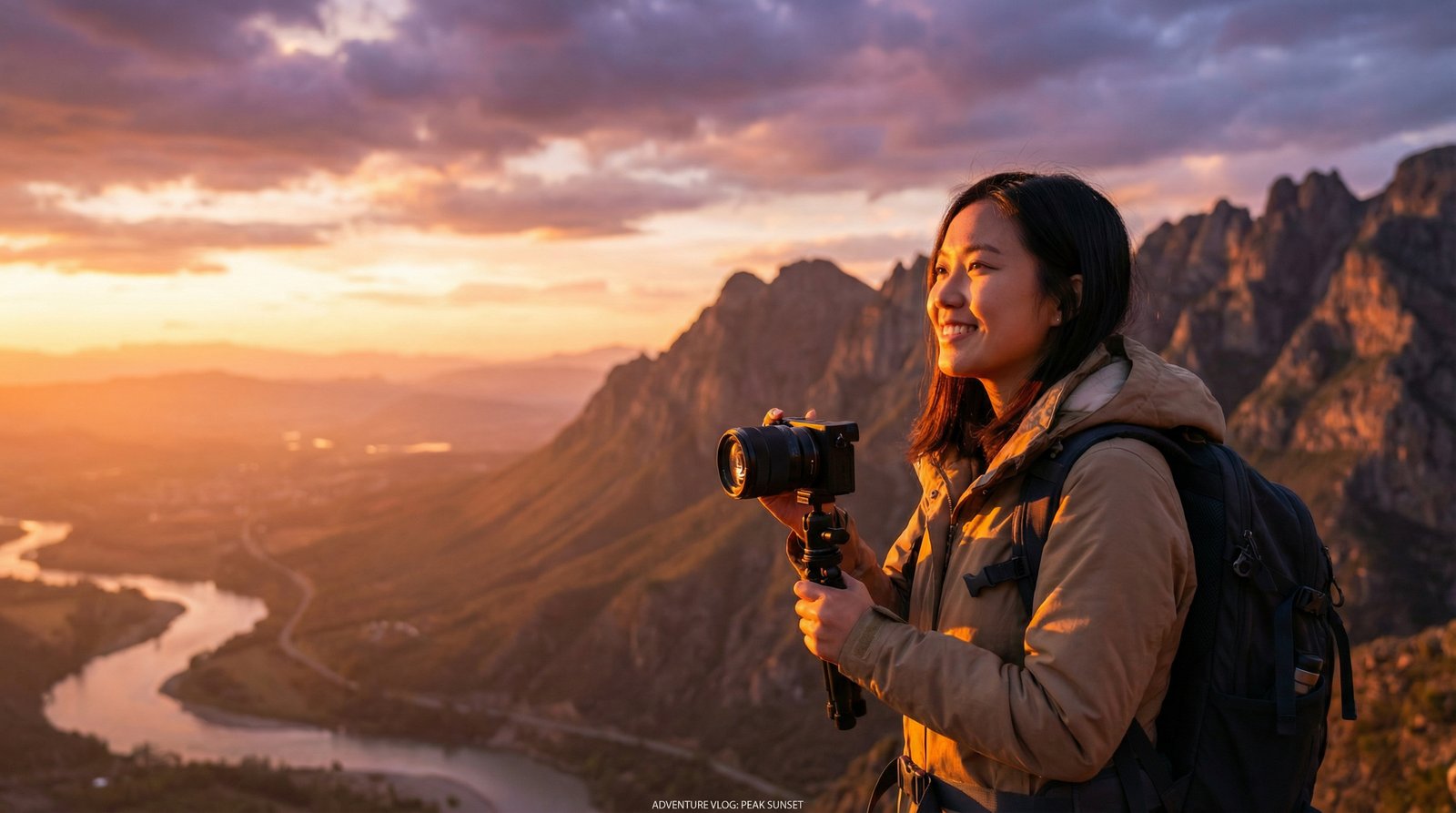 国产视频山巅日落旅行视频